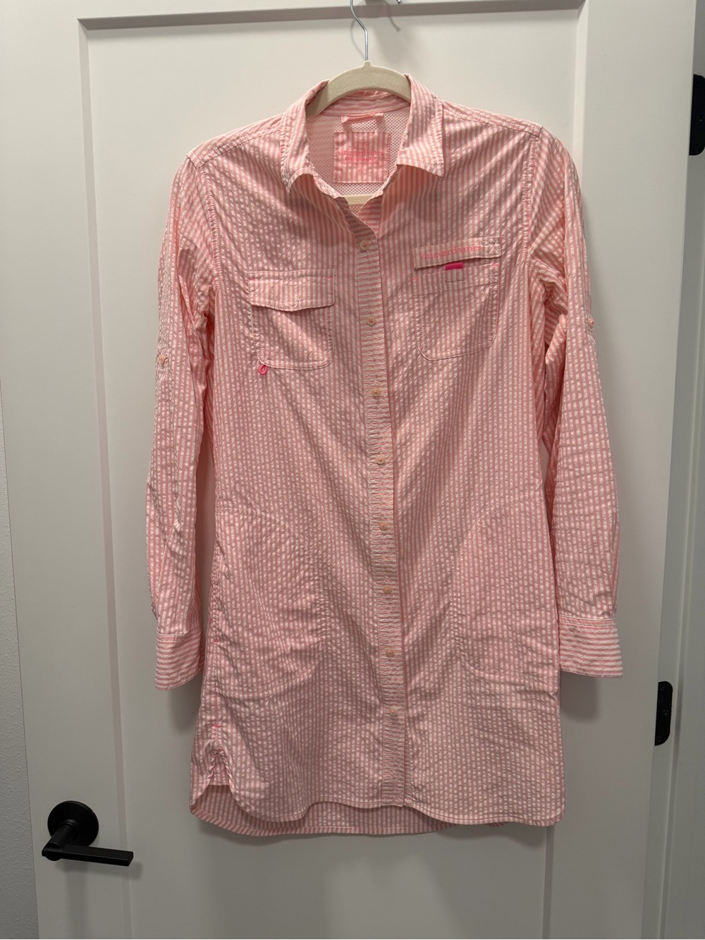 Vineyard Vines Pink Striped Button-Front Shirt Dress Size 2